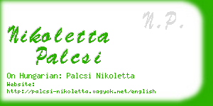 nikoletta palcsi business card